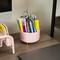 Mind Reader Rotating Pen Cup, 5-Compartment Accessory Holder for Desk Supplies, Pink